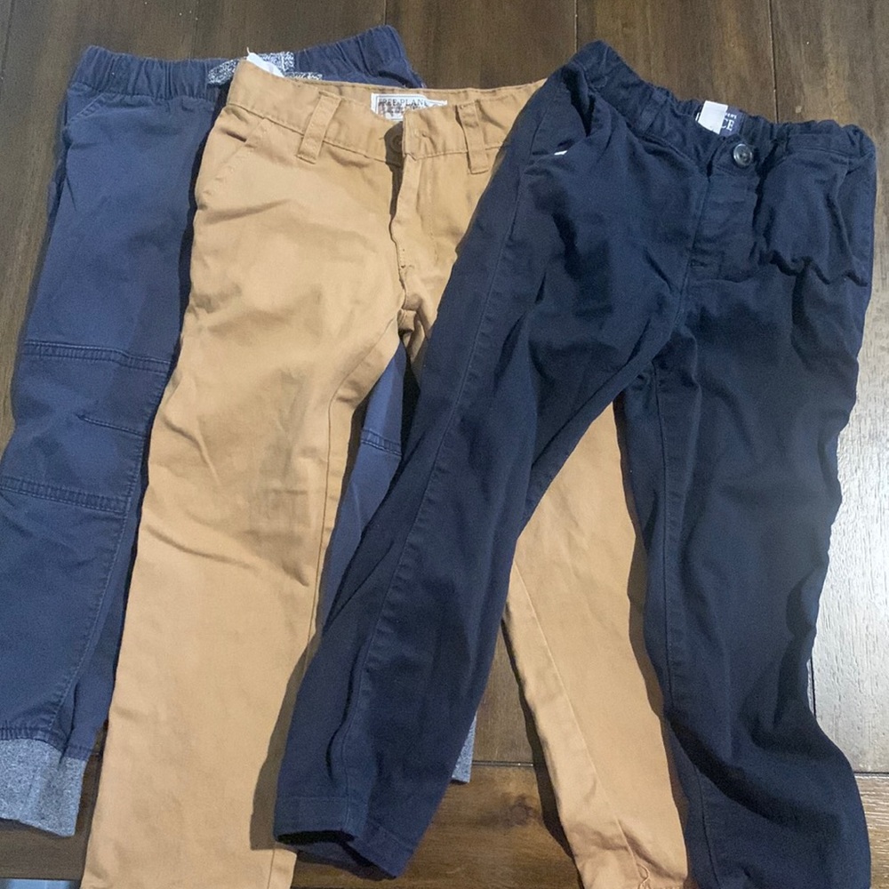 Boys 4T Pants Bundle Navy Blue and Tan